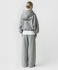 Prinoar [Set] Slow And Soft String Oversized Two-Way Zip-Up Hoodie + One-Pleat String Pants - Melange