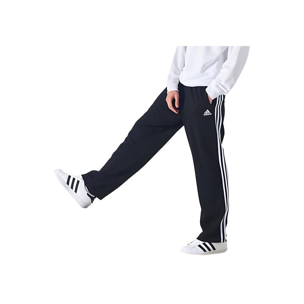 Adidas Sports Lifestyle Series Side Three Stripes Straight Leg Retro Sports Pants Men Pants Black White TR30PR-BW