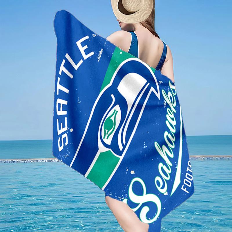 Seahawks Team Spirit Microfiber Beach Towel, Lightweight And Quick-Dry, for Summer Travel, Beach Essential, Swimming Pool