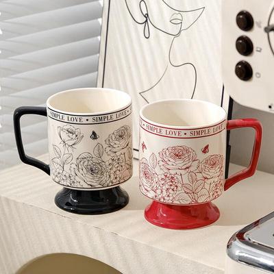 ZISIZ Rose Garden Ceramic Couple's Mugs