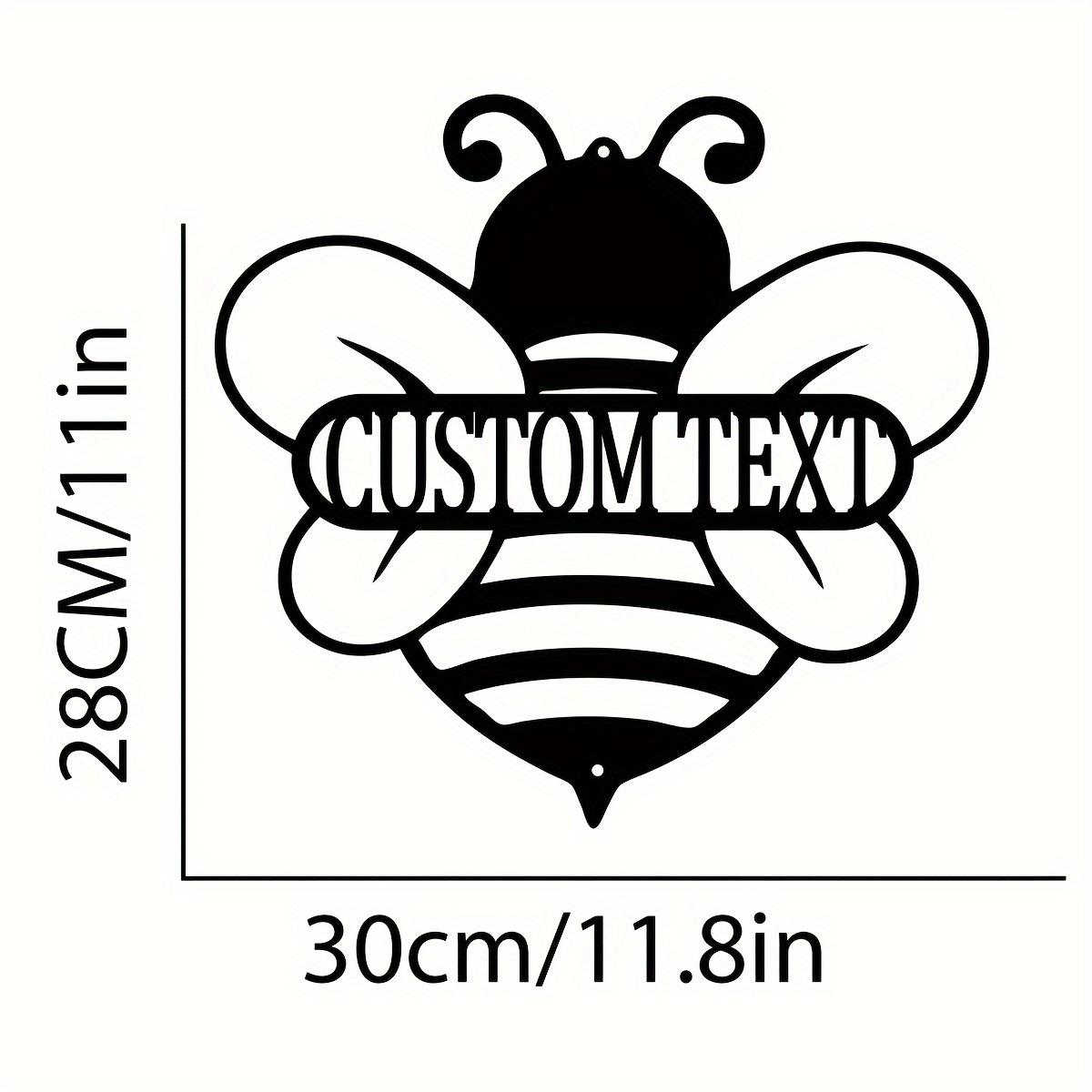 Vintage Bee Metal Wall Decor Custom Name Sign for Home Garden Rustic Farmhouse Outdoor Art