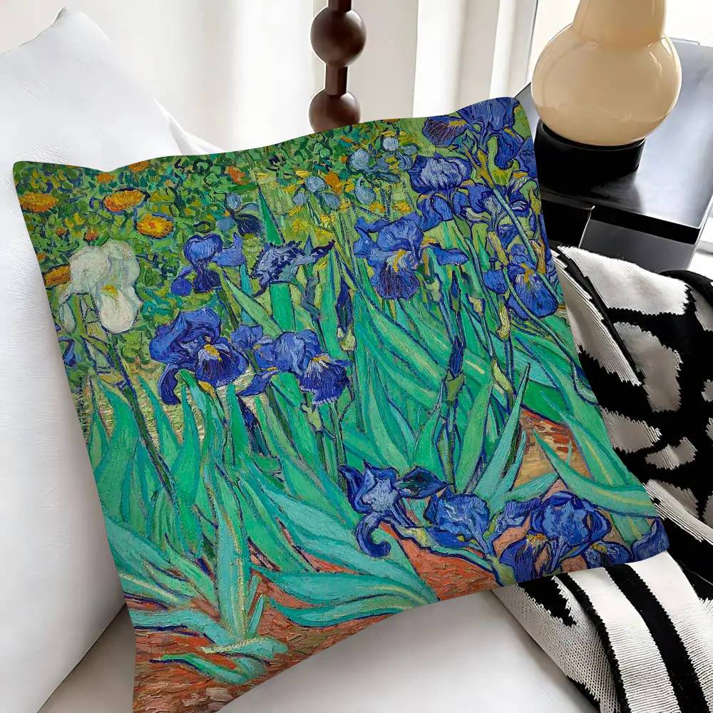 Van Gogh Art Pillow Case Fashion Square Pillowcase Bedroom Sofa Room Ins Decoration Leisure