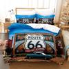 Route 66 Beddengoed Set Enkel Twin Vol Queen King Size Bed Set Volwassen Kind Slaapkamer Dekbedovertrek Sets 3D Print Mode Laken Set
