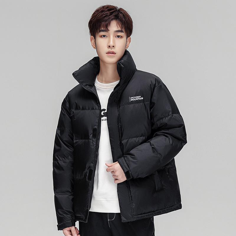 Winter White Duck Down Short Men's Down Jacket Trend Stand-up Collar Loose