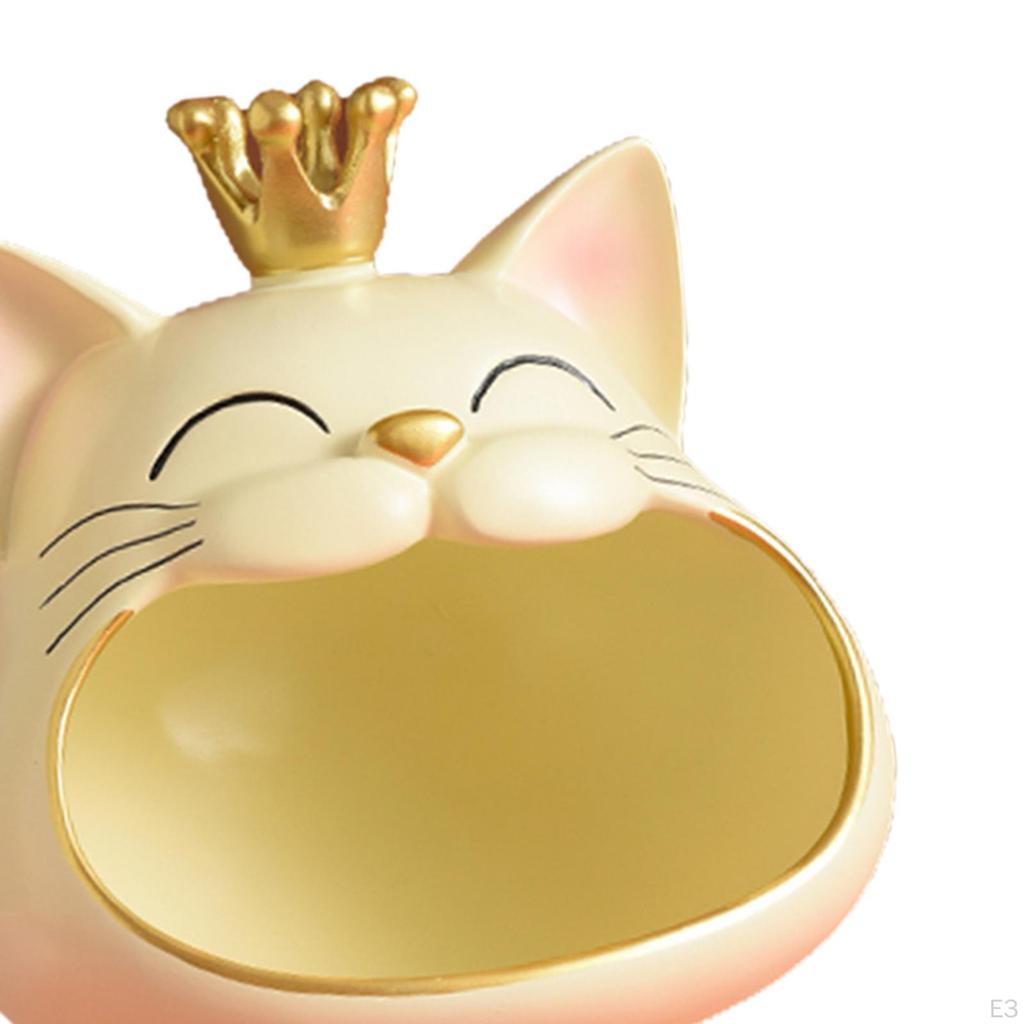 Katzenstatue Halter Harz Tierfigur Skulptur Schale Schreibtisch Schlüssel Serviertablett Aufbewahrungsbox für Schrank