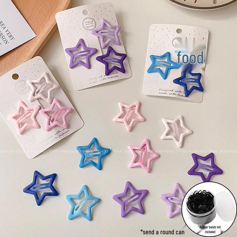 Y2K Dopamine Color Pentagram Small Hair Clip for Women & Kids - Cute Bangs & Side Hair Accessory