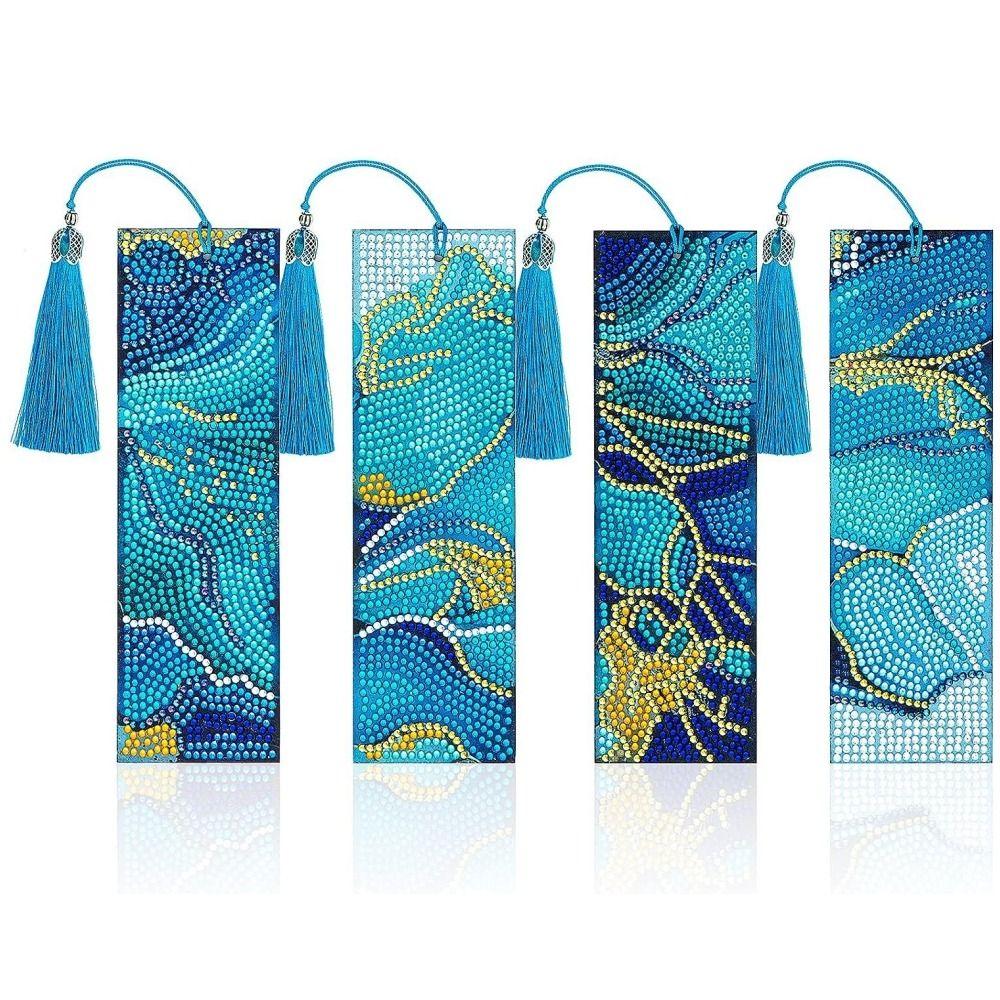 

4 шт. синий мрамор печатные закладки алмазное искусство чтение ремесла подарки наборы алмазной живописи