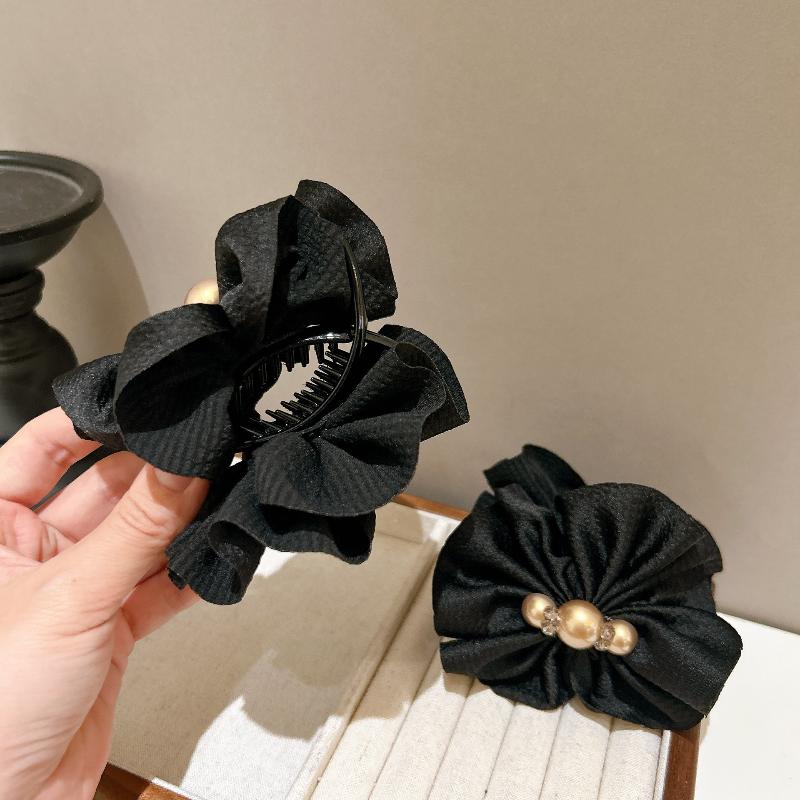 Elegant Pearl Hair Clip For Women Fresh Sweet Style Back Of Head Shark Clip High Fashion Versatile Hair Accessorie