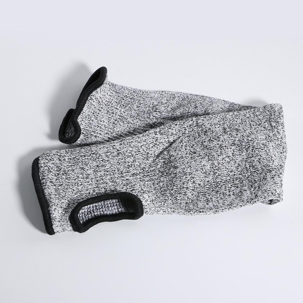 1 Pair 45cm Gray Cut Resistant Sleeves with Thumb Hole For Work Preventing Stab