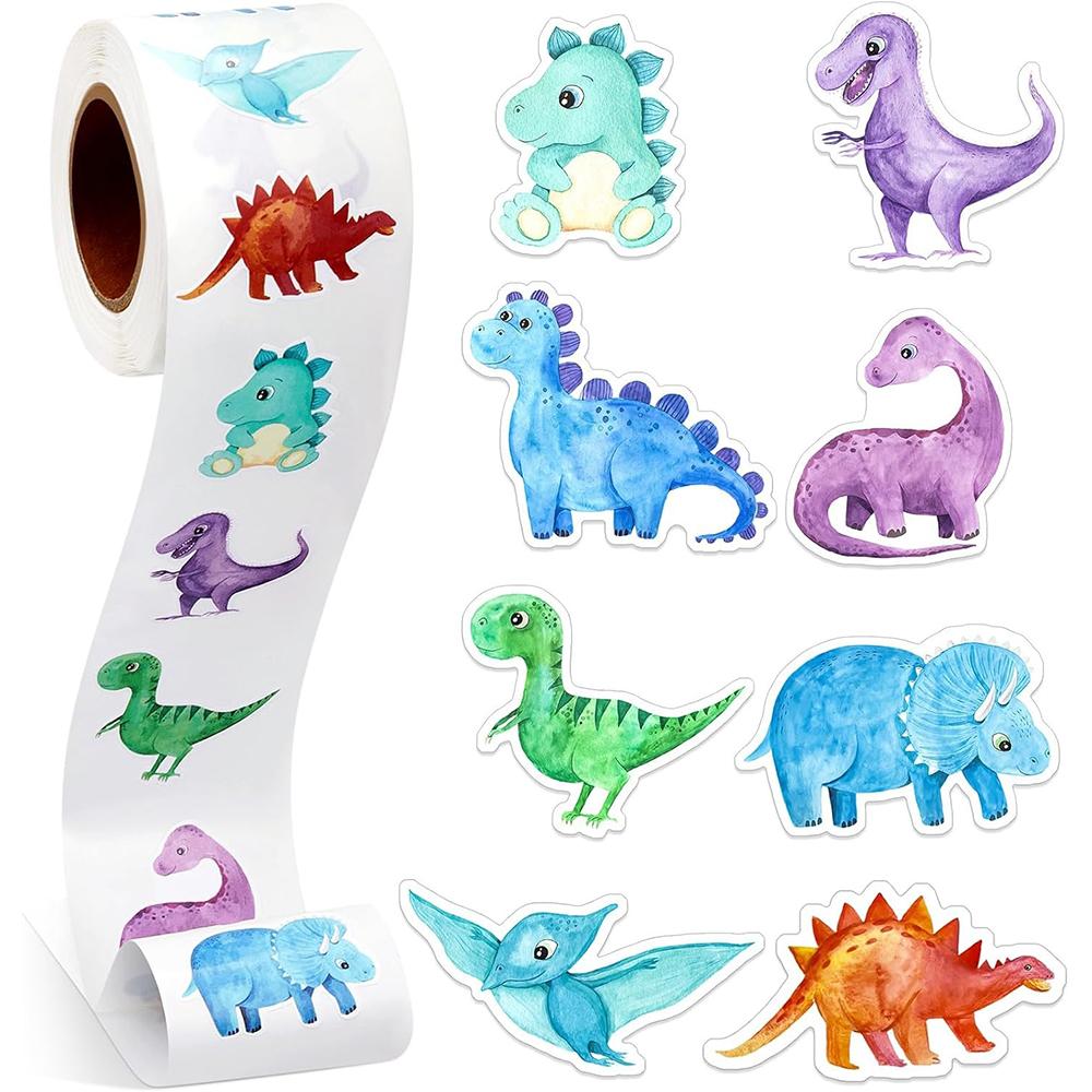500Pcs Dinosaurs Bees Marine Animals Sticker Roll for Kids Reward Encourage Sticker Sealing Labels Kids Cartoon DIY Decals Toys