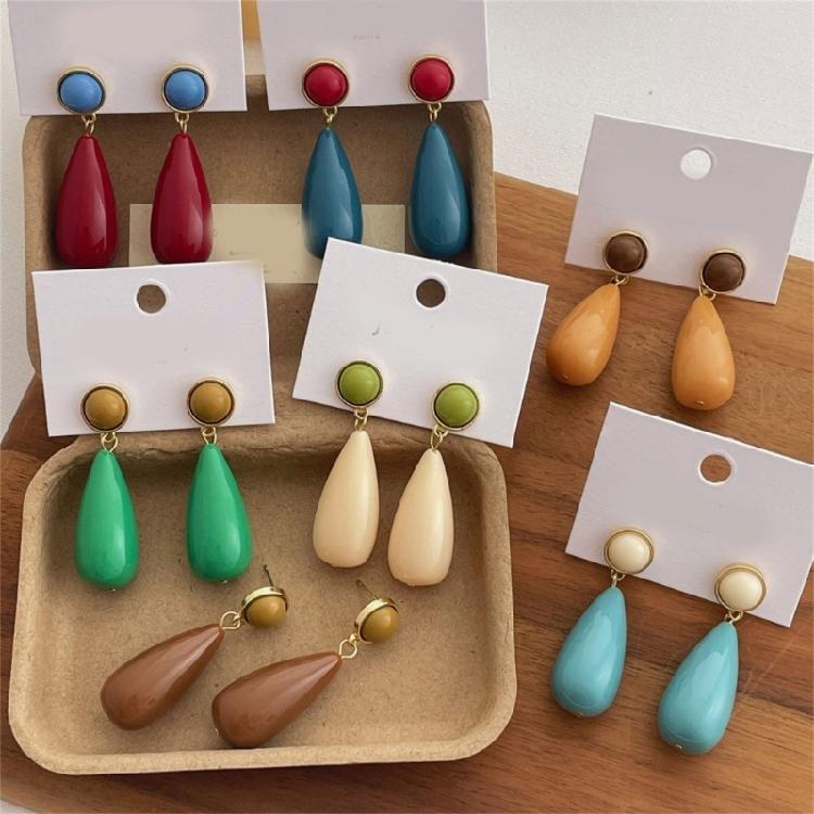 Modern Minimalist Drop Earrings Elegant Pendant Earrings Resin Alloy Texture Suitable for Everyday Stylish Outfits