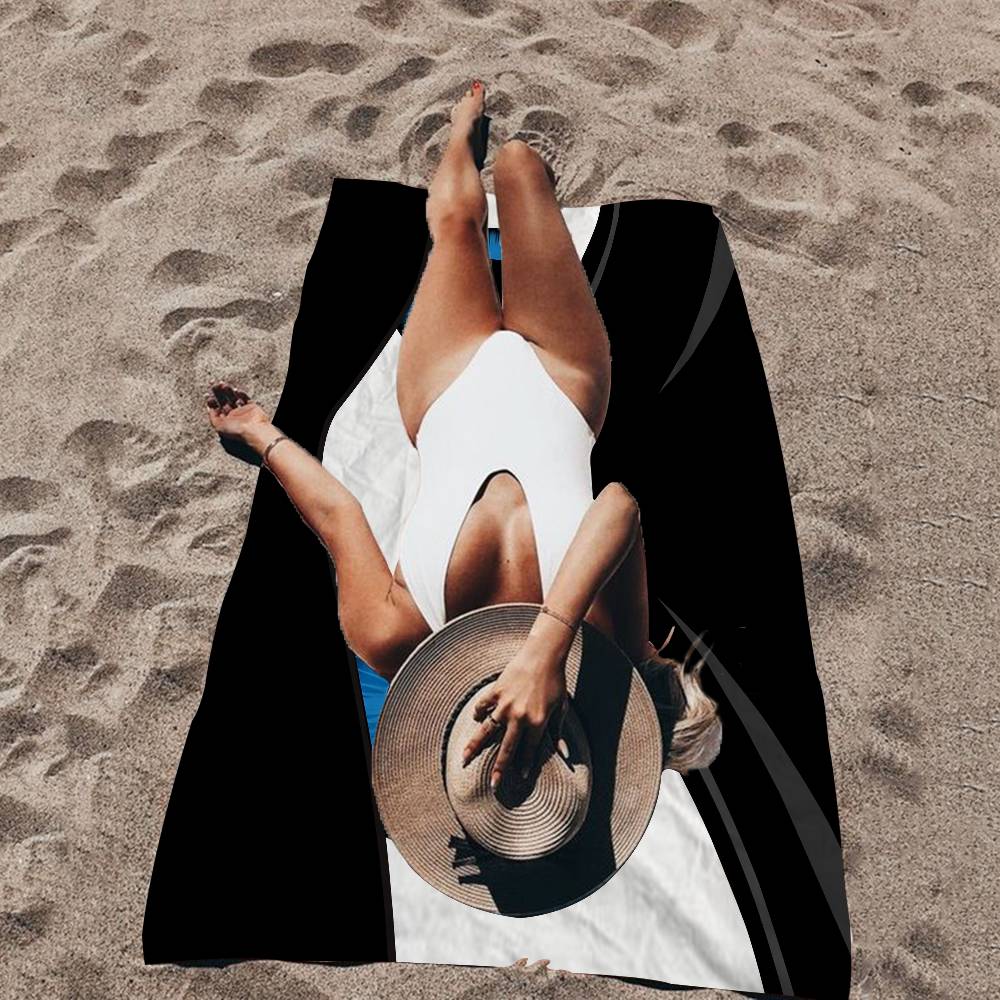 New Cartoon Big Eyes Microfiber Printed Beach Towel Mountain Climbing Yoga Beach Swimming Running Absorbent Soft Towel