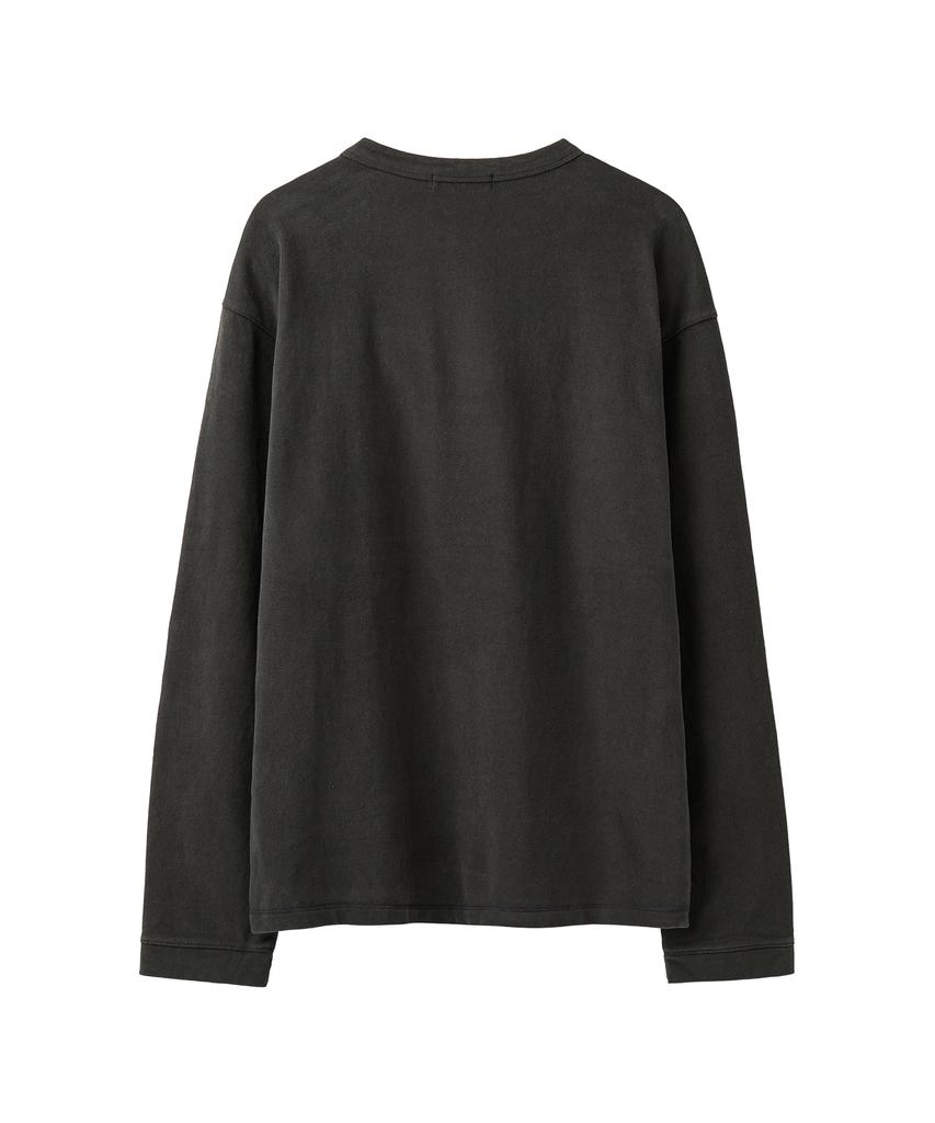 AREUBAN Soft Peach Henley Neck Long Sleeve_Soft Charcoal