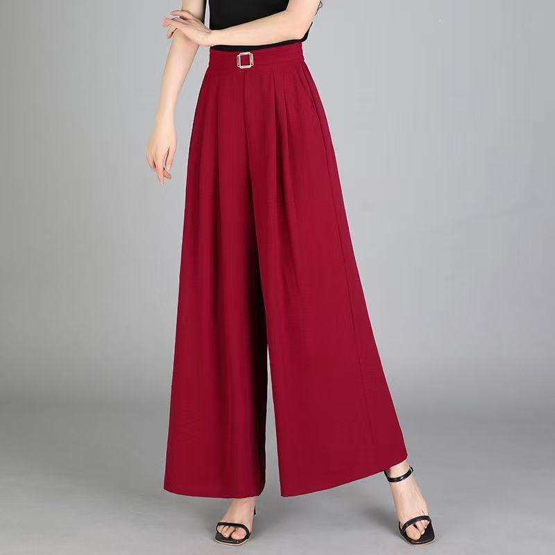 

2026 Spring/Summer Elegant Plus Size Women s Wide-Leg Pants - Comfortable, Versatile, Multiple Colors Available 2XL (suggested 150-165 jin)