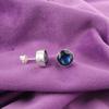 Round Natural London Blue Topaz 925 Silver Butterfly New Stud Earrings Jewelry EE-150-14