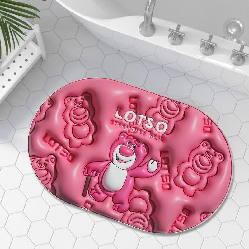 New Cartoon Smiley Face 3D Expansion Bubble Visual Stereo Drain Mat Toilet Kitchen Bathroom Non-slip Quick Dry
