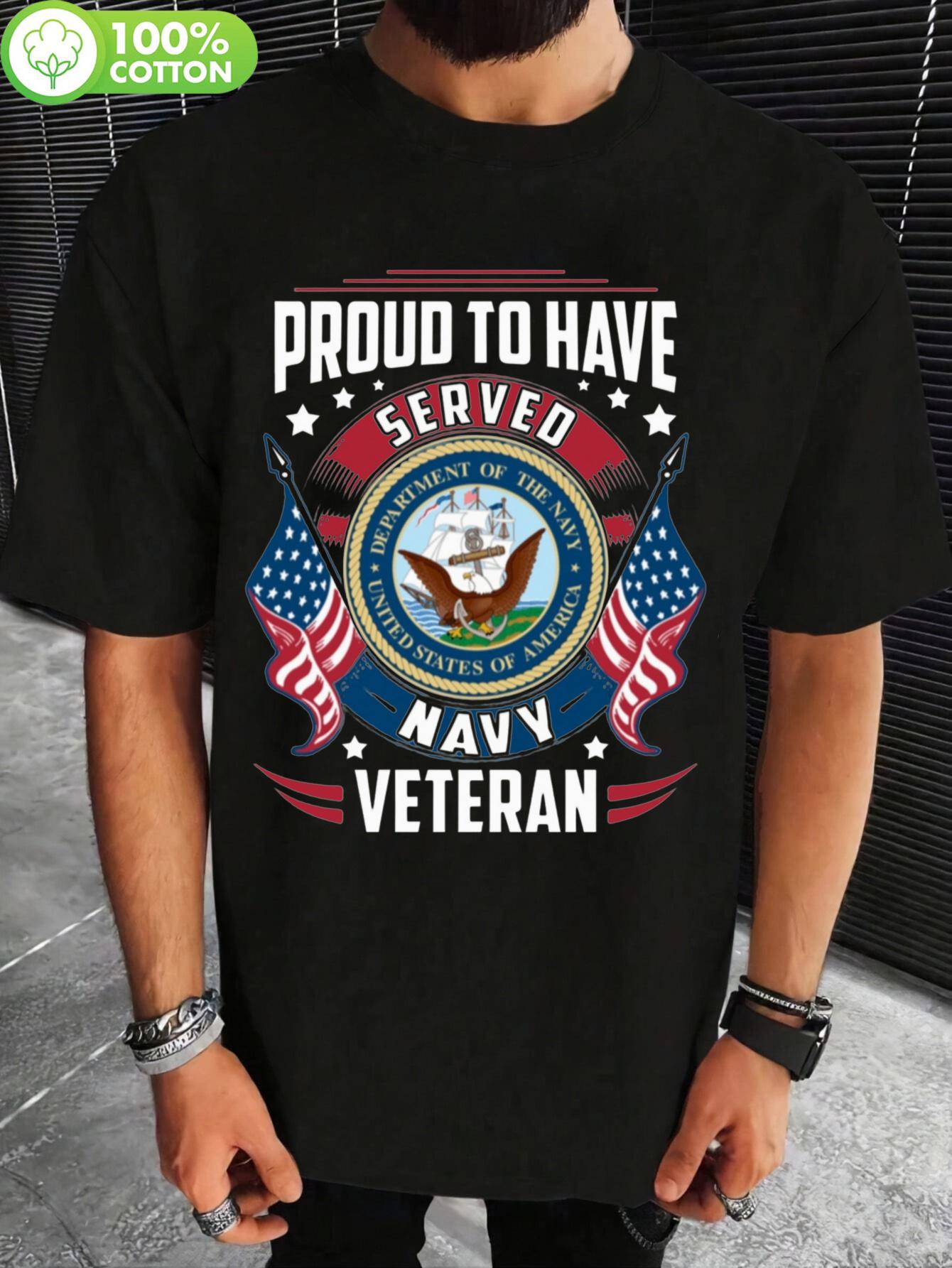 

Vintage Patriotic Navy Veteran Camo T-shirt - Proud to Have Served the United States Navy Design XXL