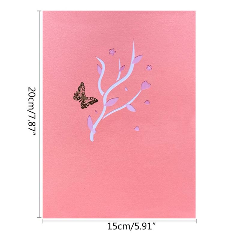 Handmade 3D Greeting Cards Cherry Blossom Basket Pop Up Card for Mother's Day Anniversary Valentine's Day Wedding Birthday Gifts