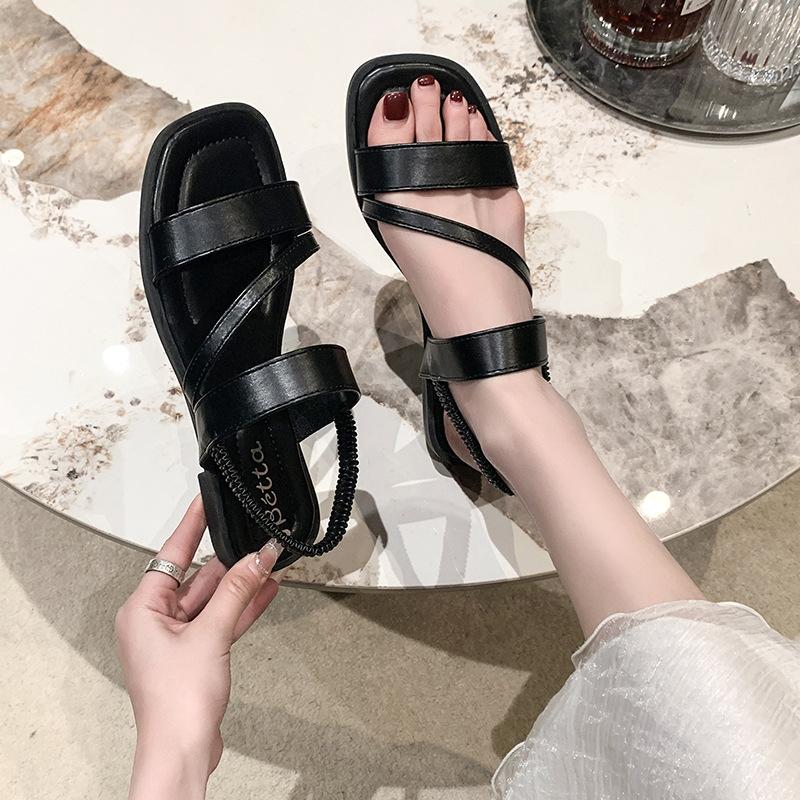 Fashion Trendy Flat Bottomed Sandals for Women 2024 New Casual, Simple and Versatile Beach Fashion Roman Sandals Zapatos De Mujer