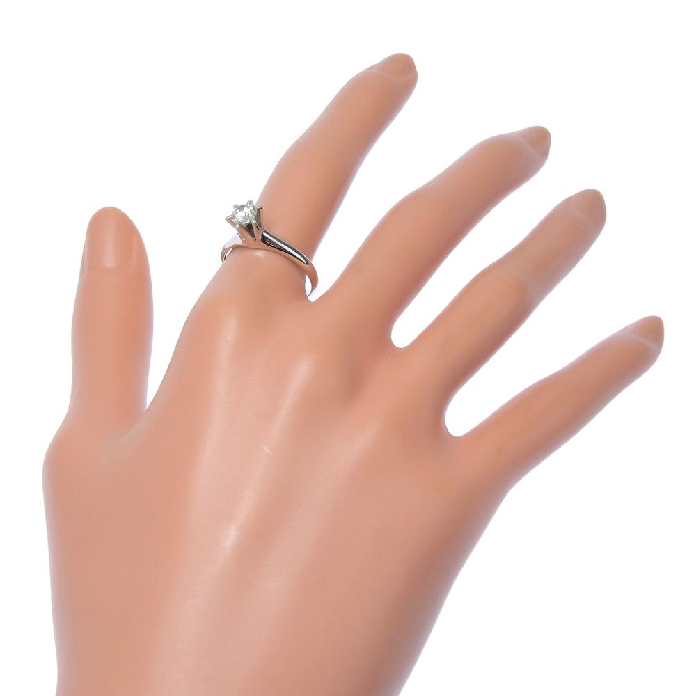 Ring 0.47 Pt900Platinum/diamond #7.2(US Size) 5.1g Women Used