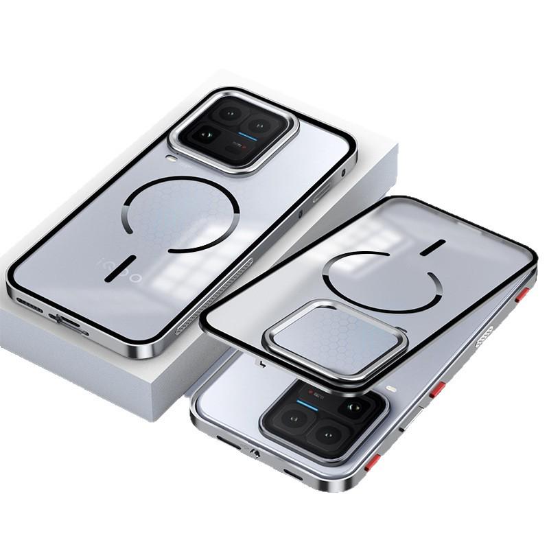 

iQOO 15 Ultra Slim Snap-On Metal Magnetic Phone Case with Heat Dissipation & Drop Protection Gray Snap-on