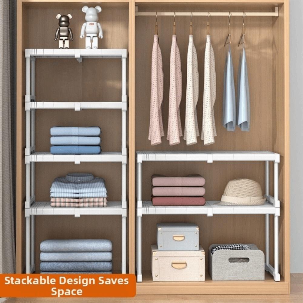 Expandable Cabinet Storage Rack Adjustable Width Cabinet Storage Layer Kitchen