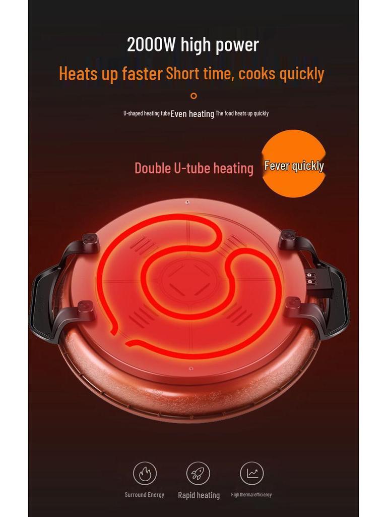 Extragroße antihaftbeschichtete elektrische Grillplatte: Multifunktionale Pfanne zum Frittieren & Backen für Pfannkuchen & Roti