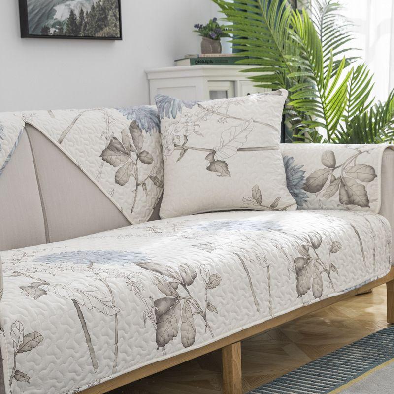 

Scandinavian Cotton Sofa Cushion Fabric All Year Round Neutral Pure Cotton Minimalist Modern Leather Non Slip All-Inclusive Universal Cover Cover Ailwood 70*70cm