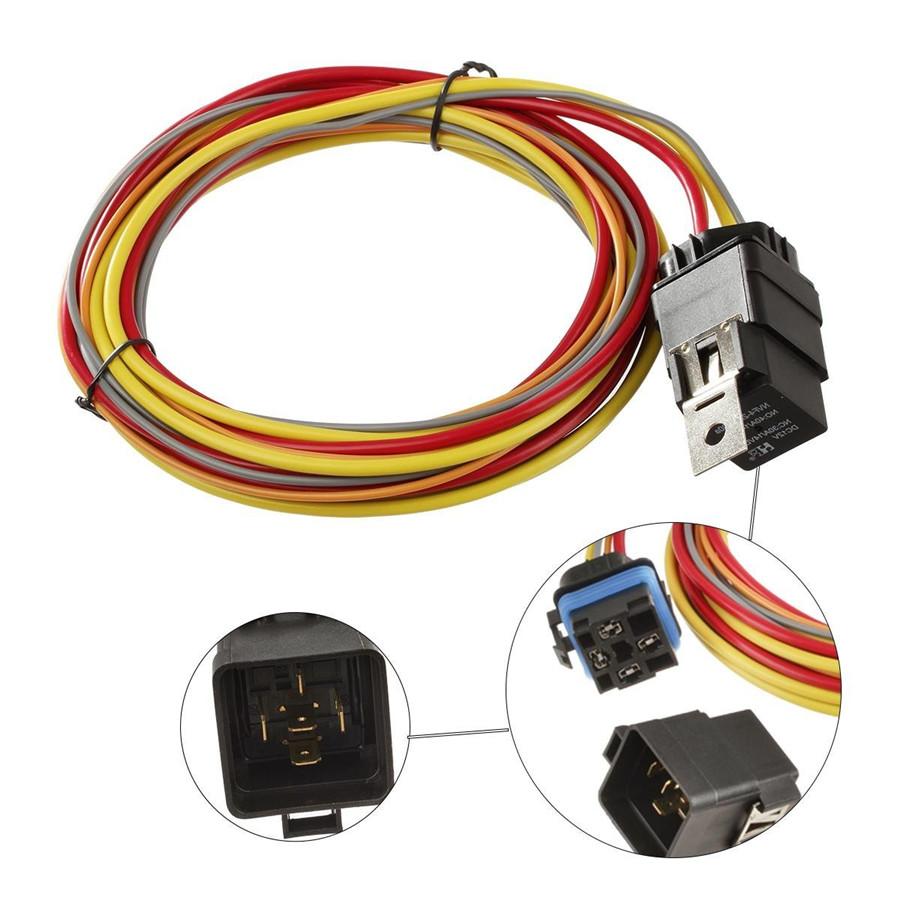 12V Electric Fan Wiring Harness Kit W/ Relay Sending Unit & Circuit Breaker 12V