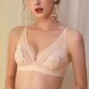 Sujetador de encaje Sexy con escote en V profundo, sujetadores de copa triangular para mujer, Bralette sin costuras, ropa interior de estilo francés, lencería íntima para mujer