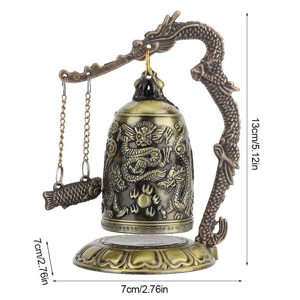 Bronze Dragon Lock Bell Hand Carved Carved Dragon Bell Vintage Dragon Bell Home Decor