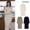 Senbi Knit Dress With Uneven Rib Collar
