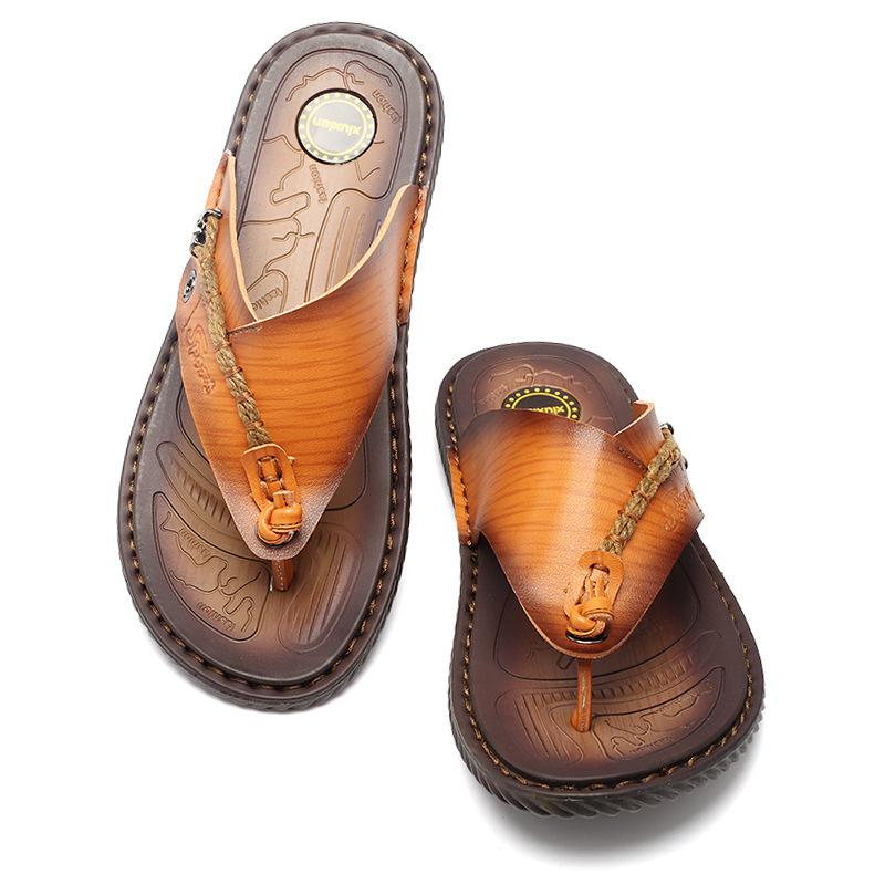 Men's Cool Slippers Summer Outdoor Flip-flops Sandals Foreign Trade Men's Genuine Leather Beach Men's Sandals Slippers