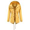 Windbreaker Medium Length Hooded Jacket with Long Sleeves and Waist Up Outdoor Raincoat