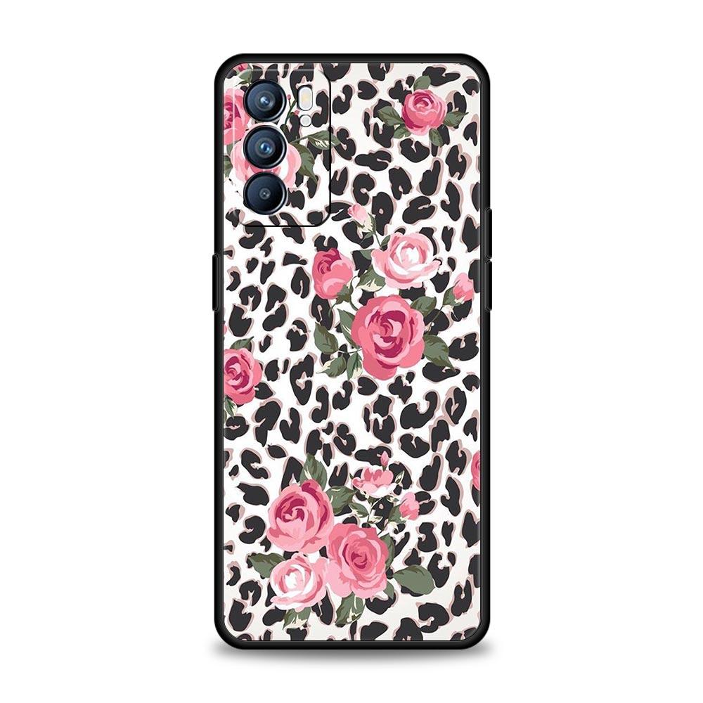 Tiger Leopard Muster Blume Hülle Für Oppo Find X6 X5 A54 A53 A52 A9 2020 A15 A95 A17 A76 A74 A57 Reno7 Reno6 Pro Plus 5G Abdeckung
