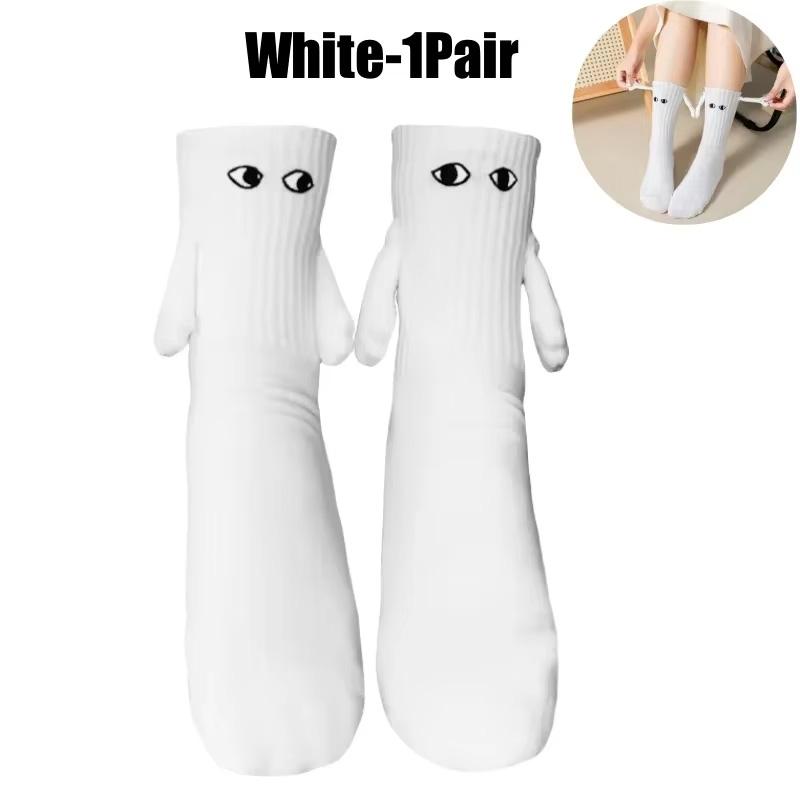 1 Pair Holding Hands Socks Funny Magnetic Suction 3D Doll Couple Socks Cute Holding Hand Socks Funny Gift Unisex Couple Socks