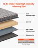 Carpet Tiles 457x457 mm, 10 Pack Carpet Square Rug Detachable & Damage-free, Self Adhesive Home Floor Soft Plush Padded for 2.1 Coverage, Easy DIY for