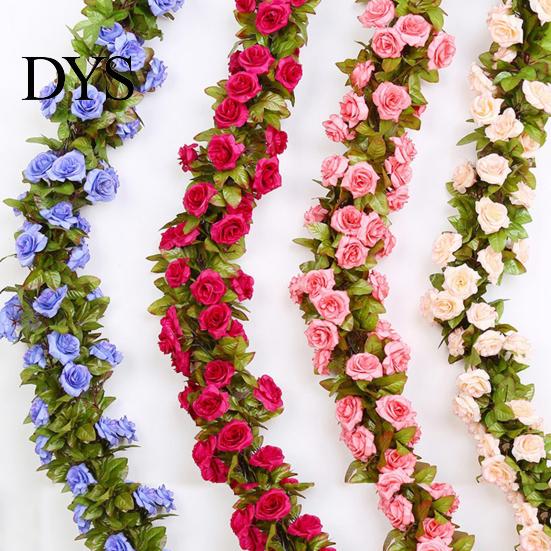 Fake Flower Simulation Eco-friendly Anti-fade 7 Colors Artificial Rose Vine for Household