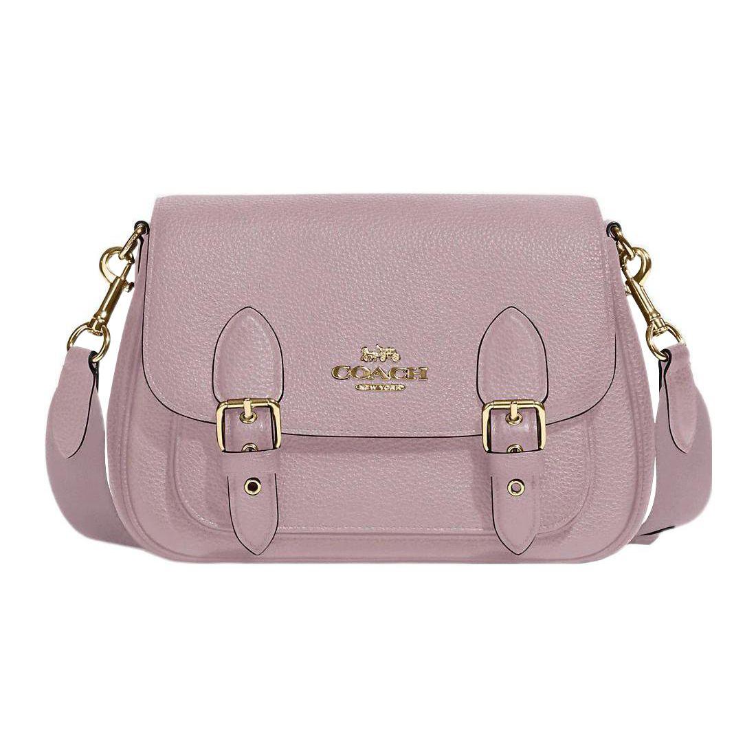 

Coach Lucy 22 Snap Closure Interior Zipper Pocket Detachable Shoulder Strap Solid Refined Pebble Leather Crossbody Bag Small C6782-IMPIN Basic Set (Bag+Dust Bag)