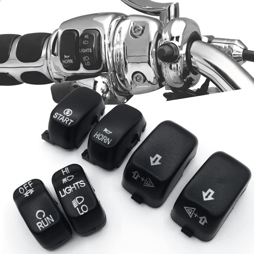 for Harley Softail 96-10 Dyna 96-11 FLHR 96-13 FLHRC 98-01 VRSC 02-17 Motorcycle Hand Control Button Housing Cap Switch Cover (Black)