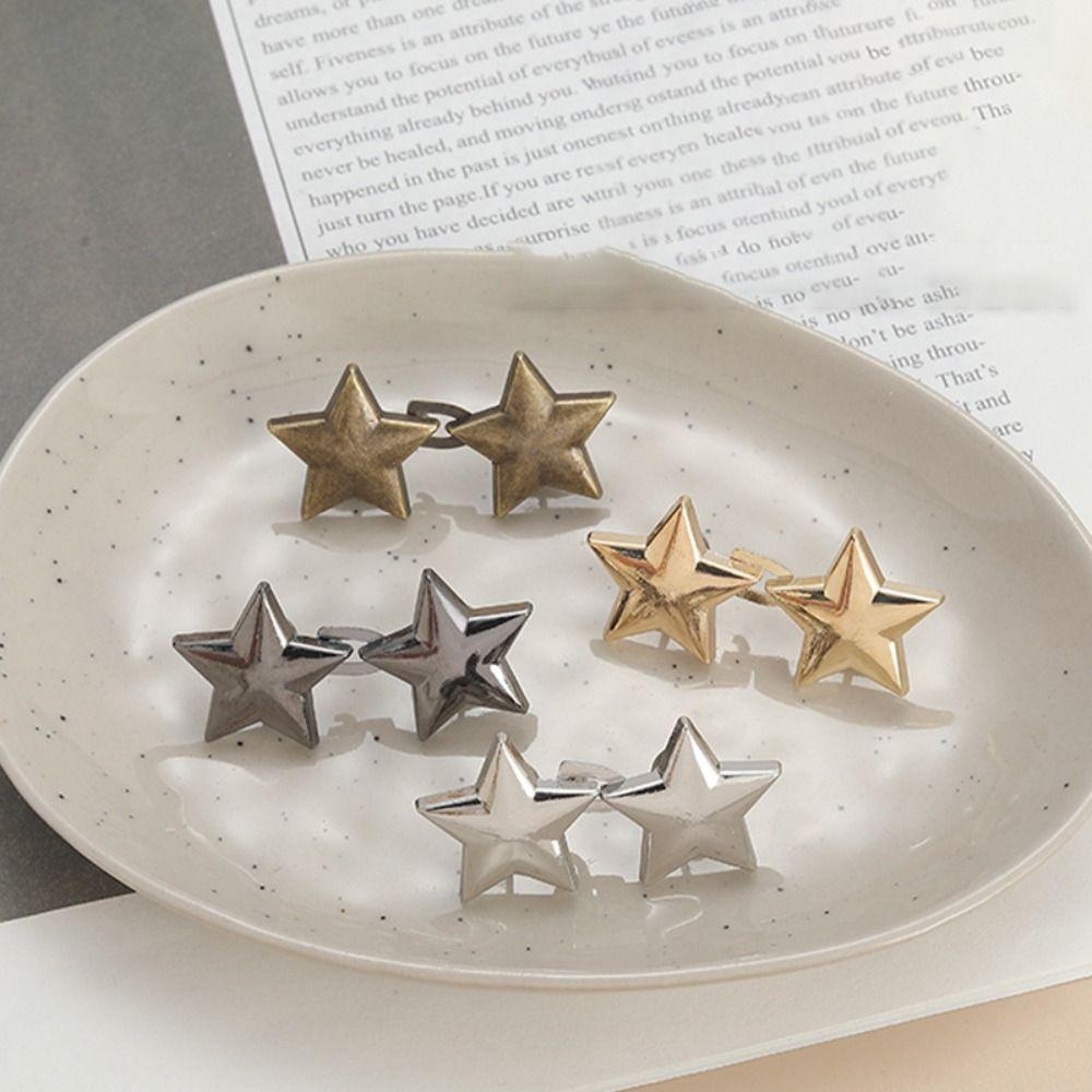 5PCS Star Shaped Adjustable Waist Clip Metal Pants Pin DIY Retractable Button  Pants