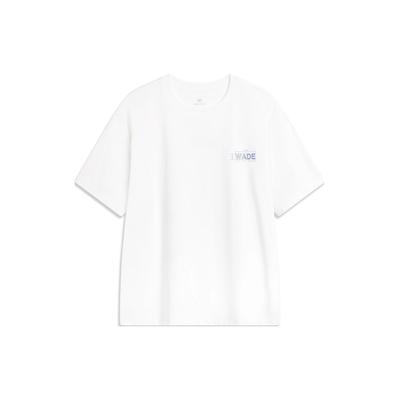 Wade Series Alphabet Print Crew Neck Pullover Comfortable Loose Short Sleeve Drop Shoulder T-Shirt Men Tops White AHSU363-4
