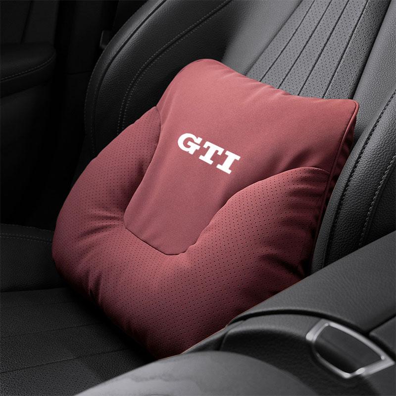 Car Seat Soft Headrest Suede Neck Pillow Waist Cushioning For VW GTI Polo Golf Passat MK678 Tiguan Arteon CC Taigo T-ROC Hub Cap