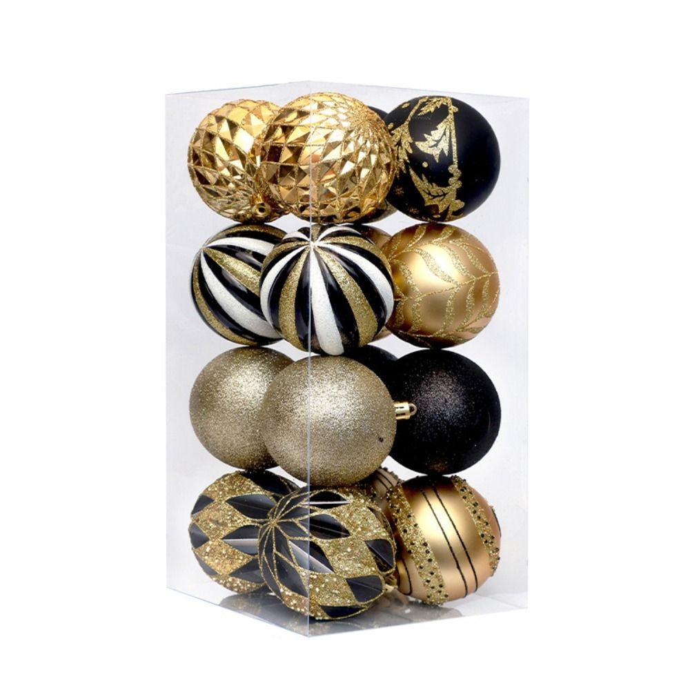 16pcs 8cm Painted Christmas Ball Glitter Christmas Tree Ornament Christma Tree Hanging Ball Colorful Xmas Hanging Pendant