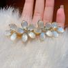 Shimmering Cat Eye Rhinestones Flower Hair Accessory Spring Clamp Hair Clip For Women Girls Prom Event Everyday Styling