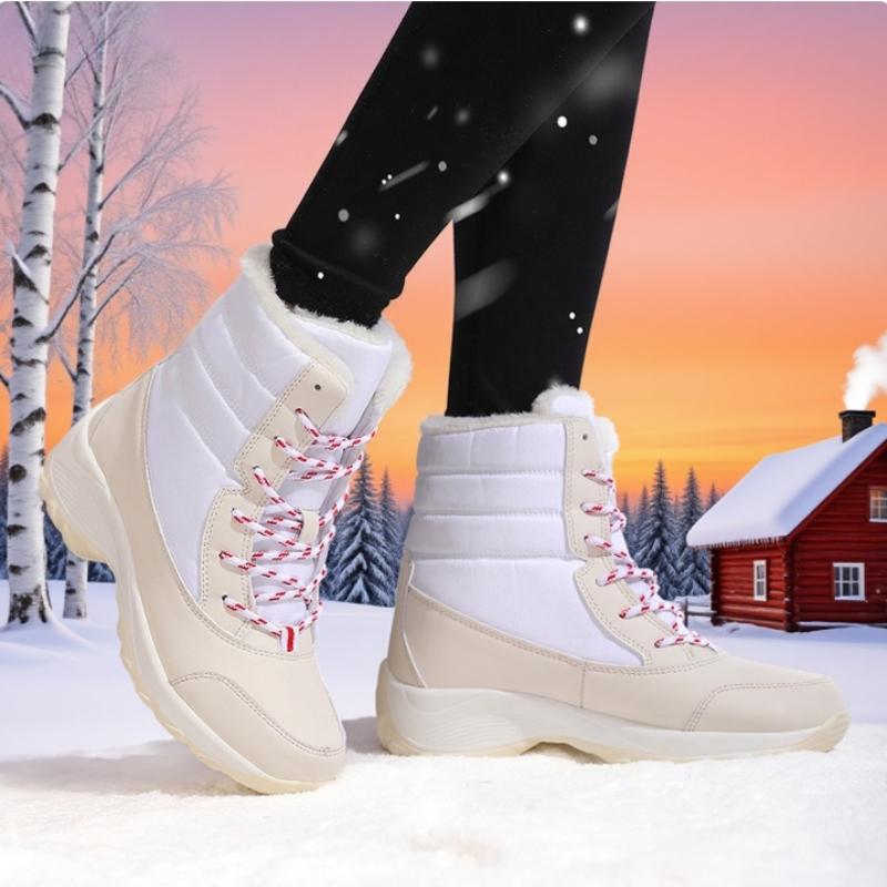 Women Snow Boots Platform Winter High Quality Warm Snow Boots Outdoor Waterproof Hiking Shoes Lace-up Comfortable Ankle Boots
