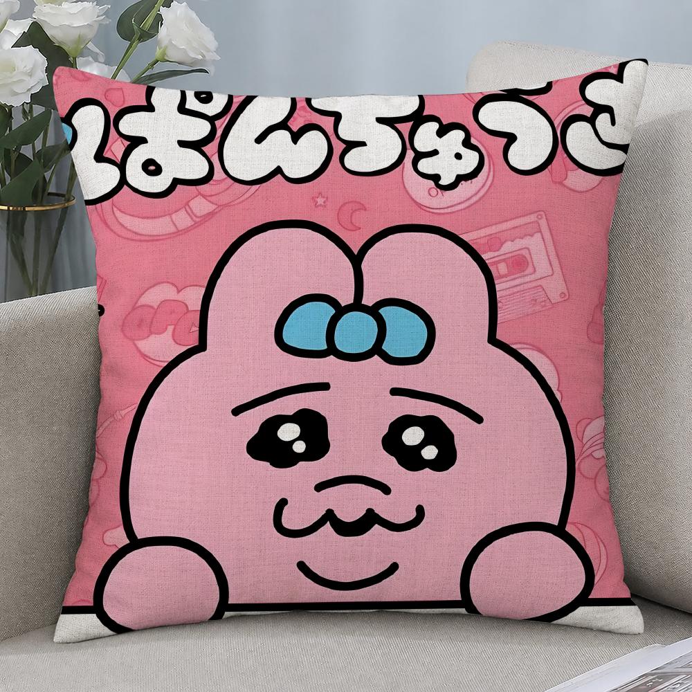 Character Opanchuusagi Cushion Cover Cushion Covers Natural Linen Breathable Sofa Bedroom Decor Pillowcase