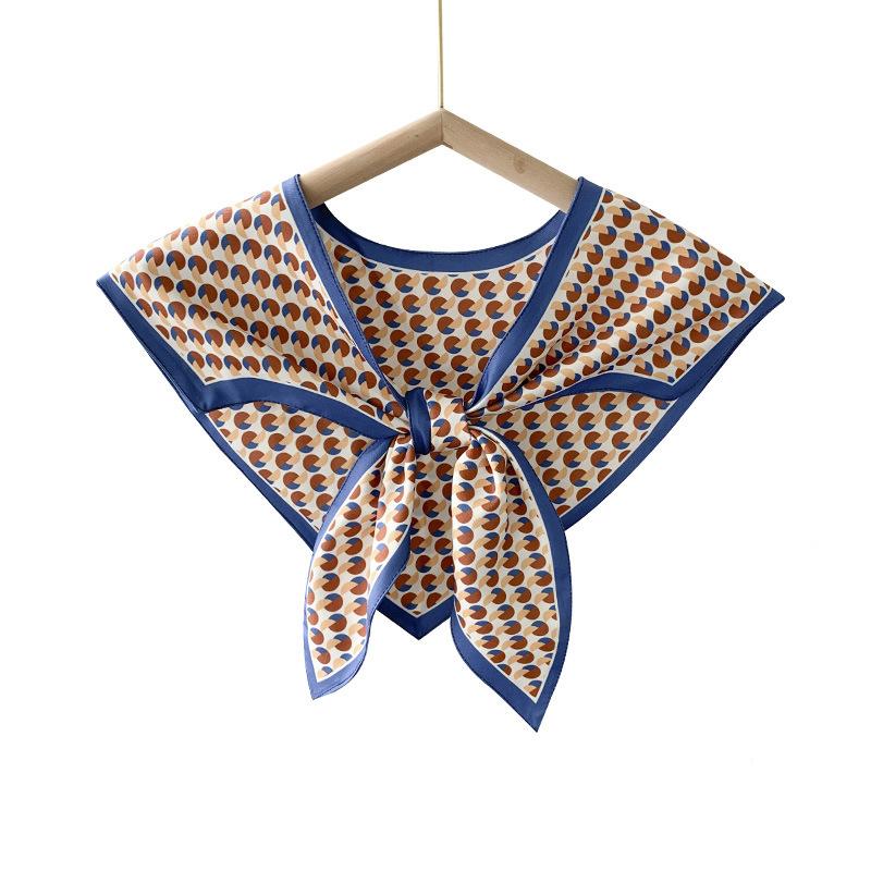 

Шаль Літнє зовнішнє оздоблення Жіночий зелений трикутний шовковий шарф Підроблений комір Універсальний іноземний стиль Захист від сонця Шаль Tide 60-80cm