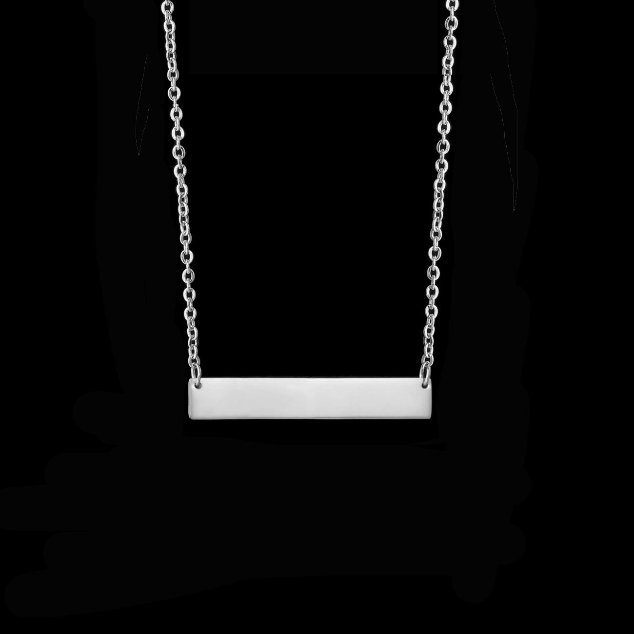 

Atoztide Personalized Name Bar Necklace For Women Stainless Steel Link Chain Engrave Date Letter Nameplate Birthday Jewelry Gift No engrave