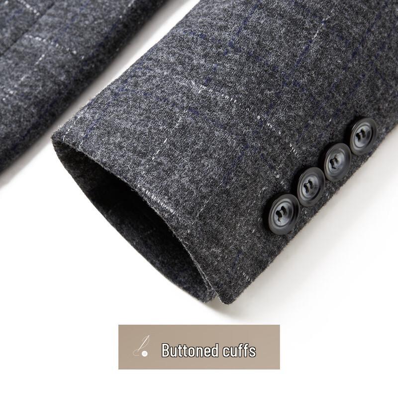 Men's Business Casual Mid-Length Wool Blend Overcoat